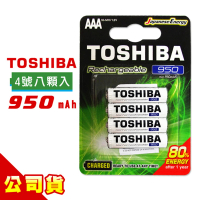 TOSHIBA 東芝 950mAh 4號低自放電鎳氫充電電池-8顆入(送電池盒)