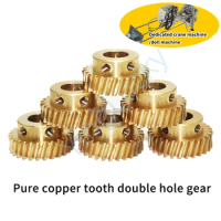 Double Gear with Screws for Crane Arcade Doll Machine Kit, Toy Crane Machine Accessories, M4 * 5 27 T Copper Tooth, 10Pcs