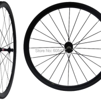 Brand New - Full Carbon Glossy Clincher Rim Wheelset Road Bike 700C Bicycle Wheel 38mm