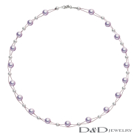 【D&amp;D JEWELRY】天然珍珠項鍊 4.5-5mm(紫白)