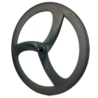 BIKEDOC SP-F3 Carbon Three Spoke Wheels Clincher Tubular Width 20.4mm Carbon V Brake Disc Bike Wheel Customized Bike Wheelset