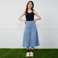 【betty’s 貝蒂思】腰際鈕釦點綴大寬褲(共二色)
