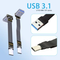 ADT 10Gbs USB 3.1 Type C to A Flat Extension Ribbon Cable Male 90 Slim Flexible FPC Charge FPV Brushless Handheld Gimbal Monitor