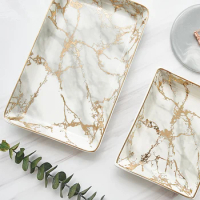 Marble Tray Storage Decoration Dressing Table Decoration Soft Decoration Small Accessories Bedroom Dining Room Decoration