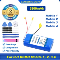 100% Original LOSONCOER 3800mAh Battery For DJI OSMO Mobile 1, Mobile 2, Mobile 3 Mobile 4 Handheld Gimbal Accumulator 3-wire