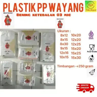 Plastik PP wayang / Plastik PP bening makanan keripik 15x30-15x25-15x20-12x20-12x25-10x20-10x15-12x1
