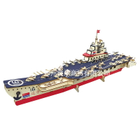 木制軍事模型遼寧號航空母艦3D木質立體拼圖拼板禮物現貨定制