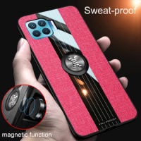 luxury Cloth Case For OPPO F1S F3 Plus F5 F9 F15 F17 F19 Pro Plus F17 Pro F5 Lite Magnetic Ring Holder Shockproof Phone Cover