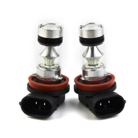 ชุดหลอดไฟ LED, 2x H8 H9 H11, 8000K สีฟ้าน้ำแข็ง, 100W, สำหรับไฟหน้าและไฟตัดหมอก