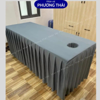 【Hiệu quả nhanh】  Ga giường spa CÓ LỖ, ga giường massage có khoét lỗ thở úp mặt vải thun lạnh