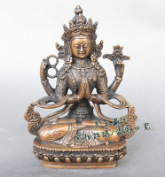 密宗佛像 尼泊爾純銅鎏金 四臂觀音 藏傳佛教觀世音菩薩 度母觀音