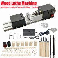 Mini Lathe Beads Polisher Machine Diy CNC Carving Turning Machining for Table Woodworking Wood DIY Tool Lathe Standard Set