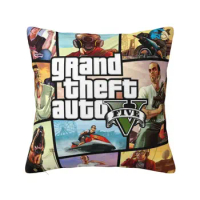 GTA 5 Video Game Cushion Cover Grand Theft Auto Velvet Cute Pillow Cases for Sofa