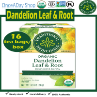 Traditional Medicinals, Organic Dandelion Leaf & Root Tea, Herbal Tea, Caffeine Free, 16 Wrapped Tea