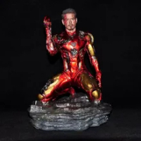 Disney Avengers Endgame GK Iron Man Kneeling Posture MK85 Snapping Finger Statue Boxed Figure Toys for Children