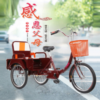 Elderly Tricycle Elderly Pedal Human Three-Wheeled Leisure Shopping Cart Pedal Bicycle Manned Truck