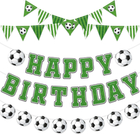 Soccer Happy Birthday Banner Soccer Pennant Bunting Flag Soccers Theme Paper Garland Soccers Happy B