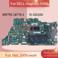 For DELL Inspiron 5490 i5-10210U Laptop Motherboard 00V7R1 18778-1 SRGKY DDR4 Notebook Mainboard