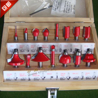 1/4（8mm）1/2柄 15支木工銑刀（5軸承）全新