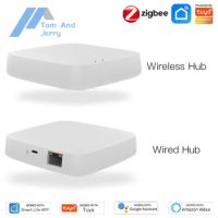 Tuya ZigBee Wireless Gateway Hub Wired Multi-mode Bridge Bluetooth Remote Controller Mesh Smart Life APP Alexa Google Home