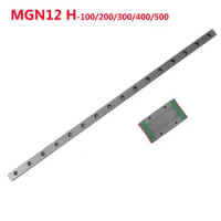 1PC MGN12 Linear Rail Guide Width 12mm Length 100 200 300 400 500 mm with 1PC Linear Block MGN12H