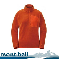【Mont-Bell 日本 女 CP100 PULLOVER 刷毛上衣《磚橘》】1106594/保暖上衣/防寒/快乾