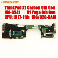 NM-D341 For Lenovo ThinkPad X1 Carbon 9th X1 Yoga 6th Laptop Motherboard. CPU:i5-1135G7 i7-1165G7.16GB/32GB-RAM.100% testado OK.