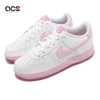 Nike 休閒鞋 Air Force 1 GS 大童 女鞋 白 粉紅色 AF1 經典 皮革  CT3839-107