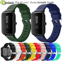 20mm Silicone Watch Strap For Xiaomi Huami Amazfit Bip BIT PACE Lite Youth smart Watchband sport Bracelet wriststrap waterproof