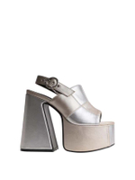 รองเท้าแซนเดิลส้นสูงแพลตฟอร์มผู้หญิง VERGINIE สีเงิน