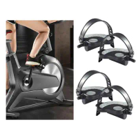 Exercise Bike Pedals with Straps Non Slip Fitness Bike Platform Pedals Parts