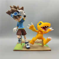 2Pcs/Set Anime Digimon Adventure Agumon Yagami Taichi DXF Figure Original Collectible Action Figure Model Toys