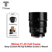 TTArtisan 90mm F1.25 Full Frame Large Aperture Lens for Sony Nikon Canon Sigma Panasonic Lumix Fuji Leica Camera Lens Объектив