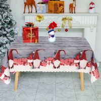 10 Pairs Wipe Clean33 Wipe Clean Party Table Cloth Red Grey Christmas Gonks Red And Grey Gonks Wipe Clean