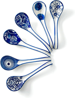 Ceramic Asian Soup Spoon - 6.3 Inch Chinese Soup Spoons Japanese Ramen Spoons for Pho Dumplings Wont