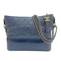 【二手名牌BRAND OFF】CHANEL 香奈兒 藍色 牛皮 Gabrielle Hobo 流浪包 肩背包 A93824