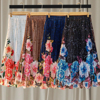 Rok Plisket Motif BUNGA MOSSROSE | Rok Bunga MOSSROSE | Rok Korean style | Rok Mawar Motif Bunga Dew