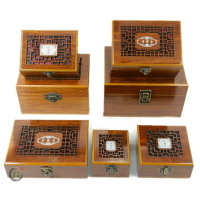 木制珍藏品手鐲盒鏤空吊墜把件手鐲手鏈玉器首飾品包裝盒收納盒