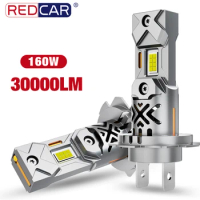 2pcs 30000LM H7 LED Headlight Bulb 160W Mini Wireless CSP Car Headlamp With Fan Auto Diode Lamps H7 Turbo Led DC 12V 6500K