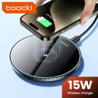 Toocki 15W Wireless Charger Pad Fast Wireless Charging Station For iPhone 15 14 13 12 Samsung S23 S22 S21 S20 Huawei Xiaomi