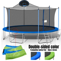 Trampoline, 16FT for Adults &amp; Kids with Basketball Hoop Double-sided Cover Outdoor W/Ladder and Safety Enclosure Net, Trampoline