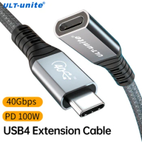 ULT-unite Thunderbolt 4 USB C Extension Cable USB4 Extend 40Gbps Data Cable 8K@60Hz PD 5A/100W Type-C Data Wire for MacBook Pro
