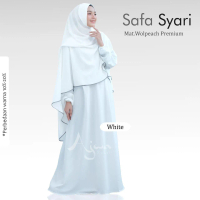 AL AJWA Safa Syari Gamis Set Khimar Niqob Abaya Premium Polos Dress Haji Umrah Terbaru Bergaransi