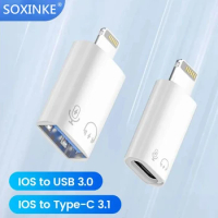 OTG Adapter For iOS Lightning Male to USB 3.0 Adapter Female Fast Charging Plug Type C to Lightning Converter For iPhone Macbook