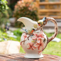 New Chinese ceramic flower and bird vase living room decoration vase Dining room flower vase hydroponic home decoration pieces
