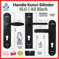 Konci pintu SLG L9001 L9004 L9009 komplit / Handle Pintu gagang tarikan Soligen 1 Set HITAM / Kunci 