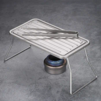 Hiking Picnic Versatile Titanium Lightweight Camping Foldable Table Camping BBQ Grill Grate Ultralight Supplies 270*122*117mm