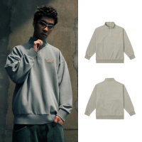 【VANS 官方旗艦】ZHANG QUAN 蛇年限定聯名系列 男女款卡其灰色拉鍊大學T