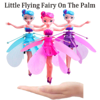 Fairy Magic Toys Glowing Flying Toys for Girl Rotating Suspension Induction Luminous Flying Dolls