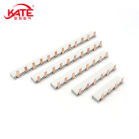 1PCS Pin Type Busbar 4-12 Ways Copper Bar Terminal Blocks for MCB DZ47 Air Switch Connector Red Copper Durable Type 1P 2P 63A